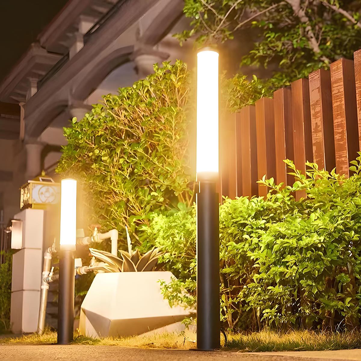 Black Aluminum Post Lamp 6W IP55 Outdoor Pathway Light For Driveway And Courtyard