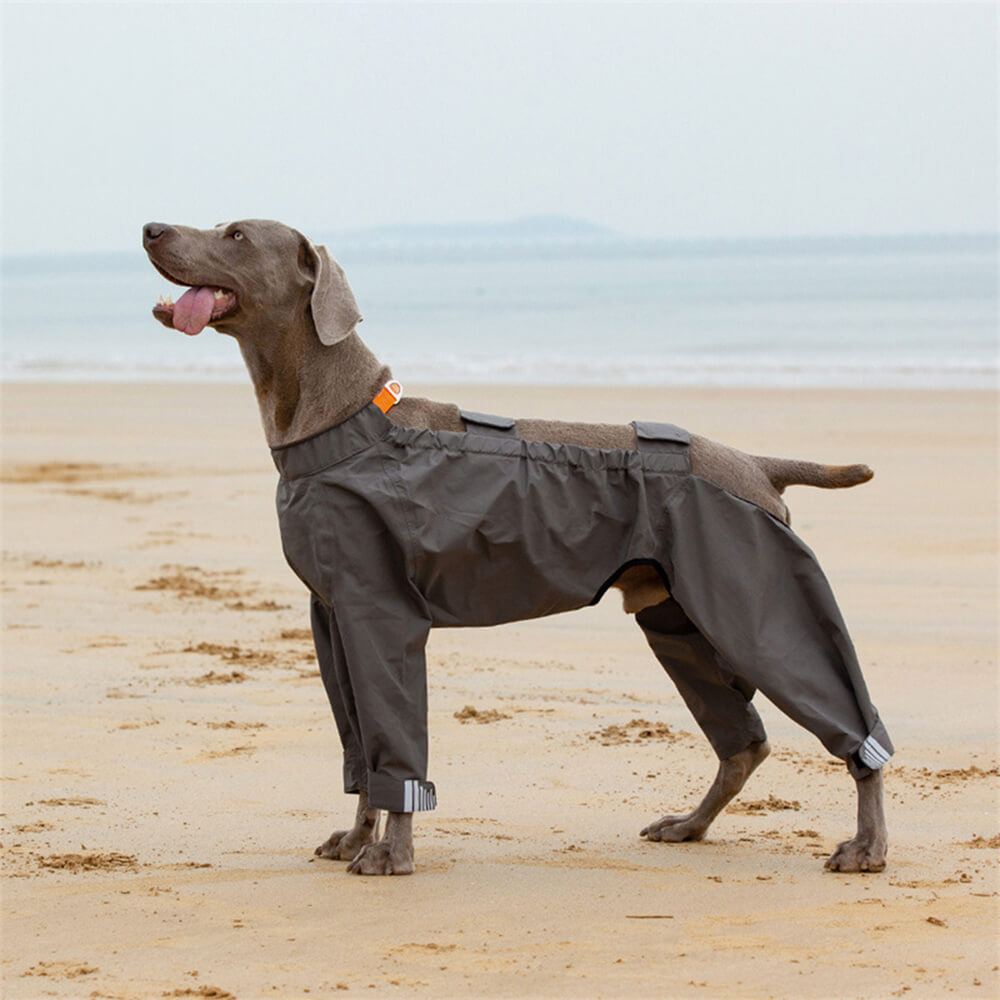 Waterproof Raincoat for Dogs with Four Legs and Reflective Pattern Hood | Ka-mostore