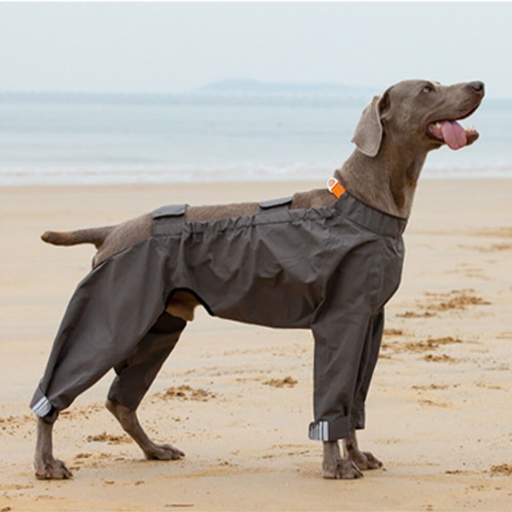 Waterproof Raincoat for Dogs with Four Legs and Reflective Pattern Hood | Ka-mostore
