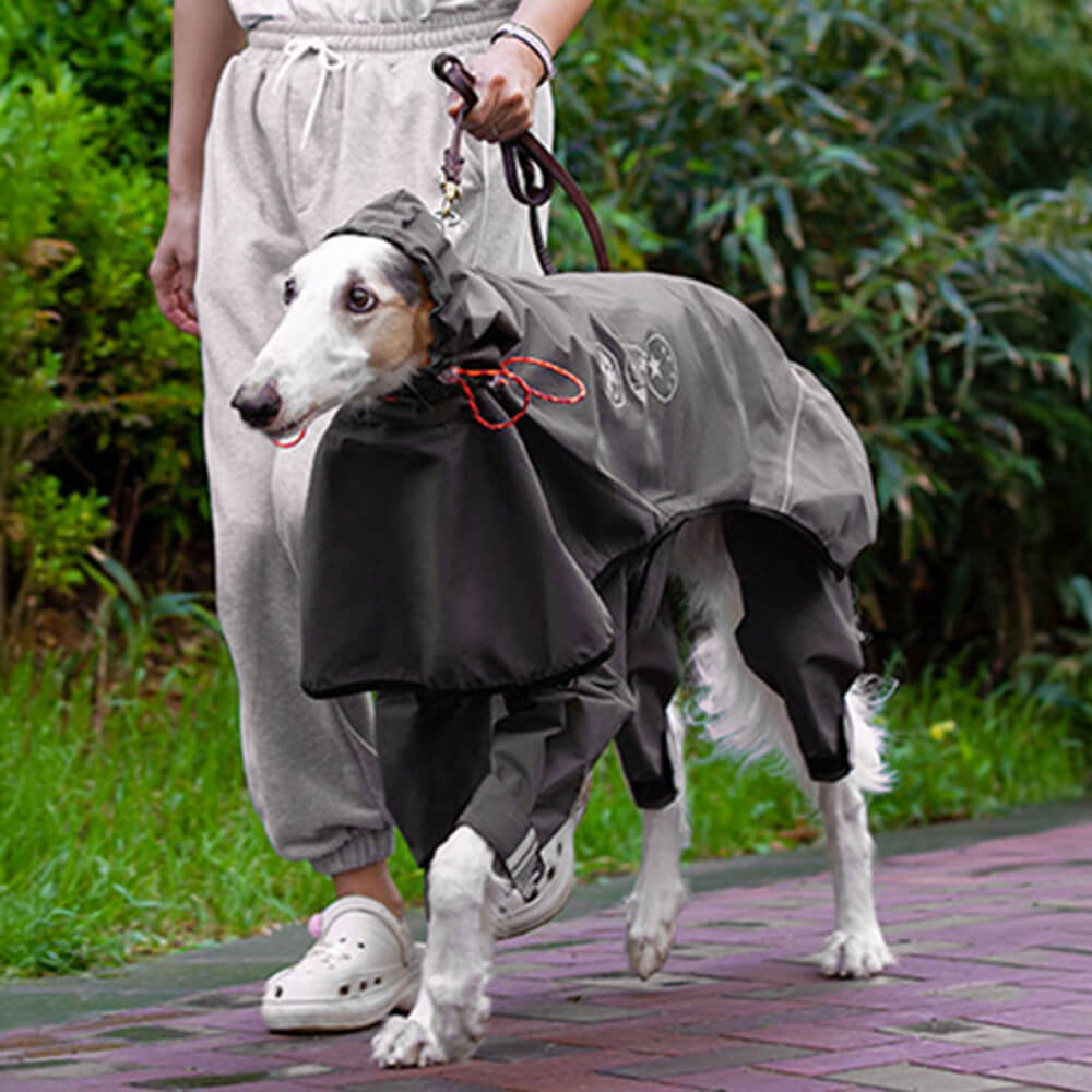 Waterproof Raincoat for Dogs with Four Legs and Reflective Pattern Hood | Ka-mostore