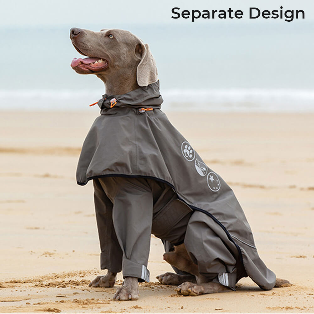 Waterproof Raincoat for Dogs with Four Legs and Reflective Pattern Hood | Ka-mostore
