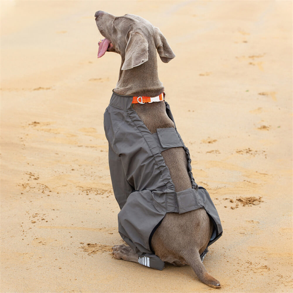Waterproof Raincoat for Dogs with Four Legs and Reflective Pattern Hood | Ka-mostore