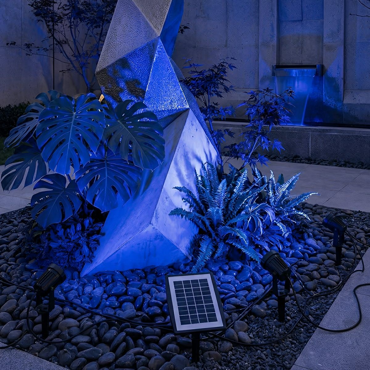 LED Solar Garden Spotlight 3W Black IP65 For Lawn Driveway And Trees