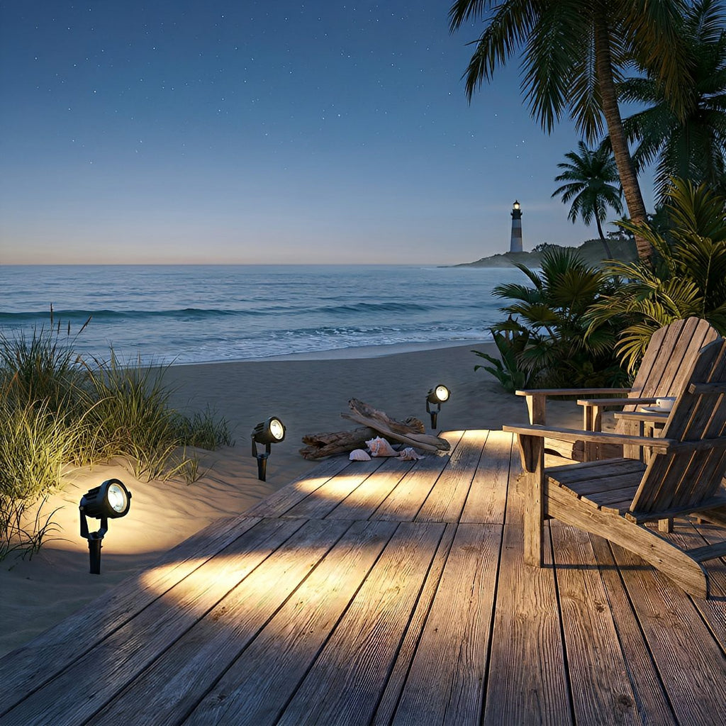 LED Solar Garden Spotlight 3W Black IP65 For Lawn Driveway And Trees