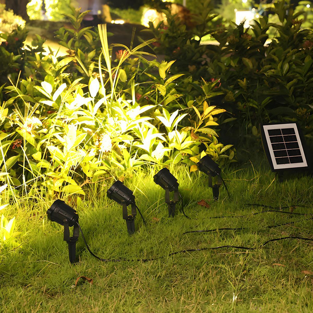 LED Solar Garden Spotlight 3W Black IP65 For Lawn Driveway And Trees