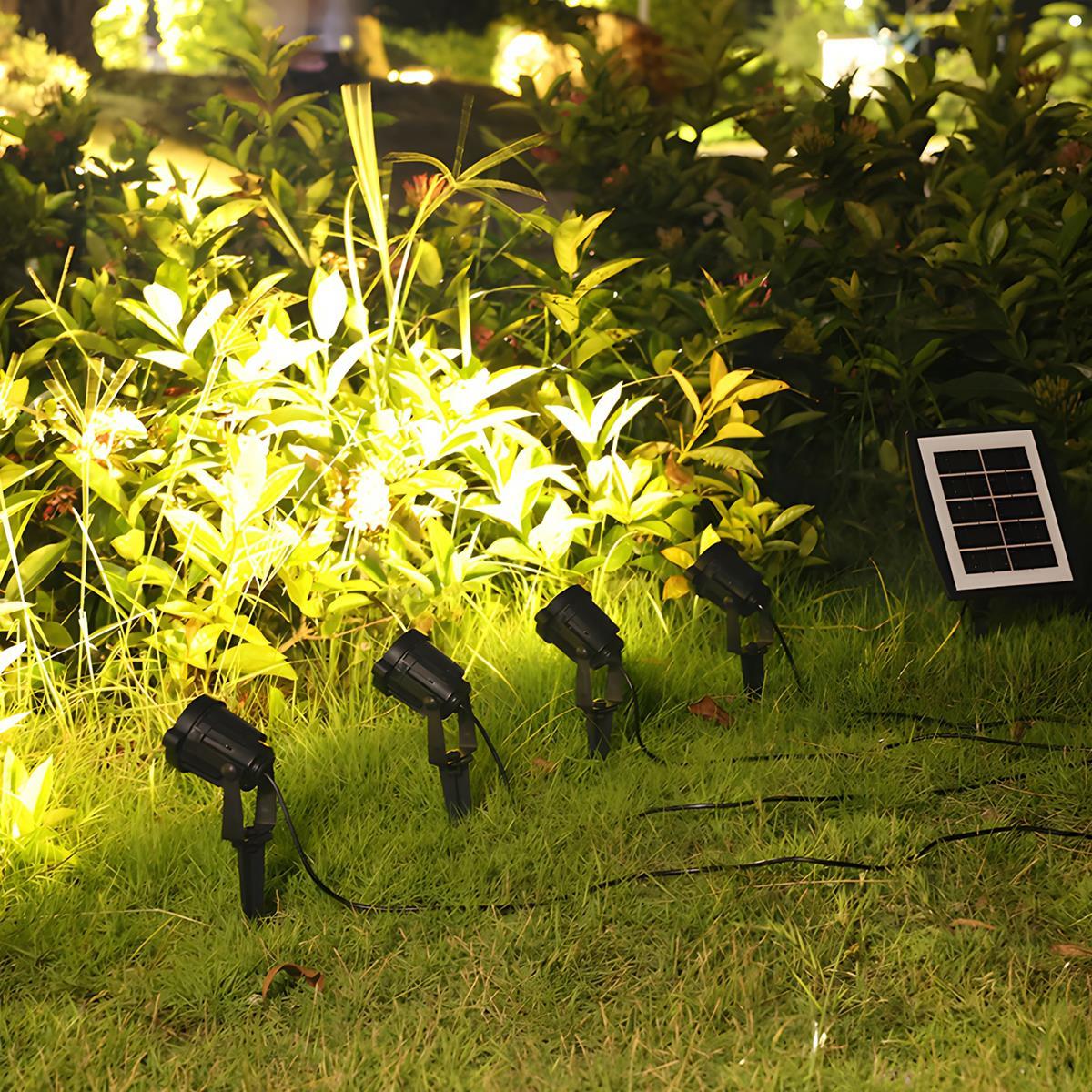LED Solar Garden Spotlight 3W Black IP65 For Lawn Driveway And Trees