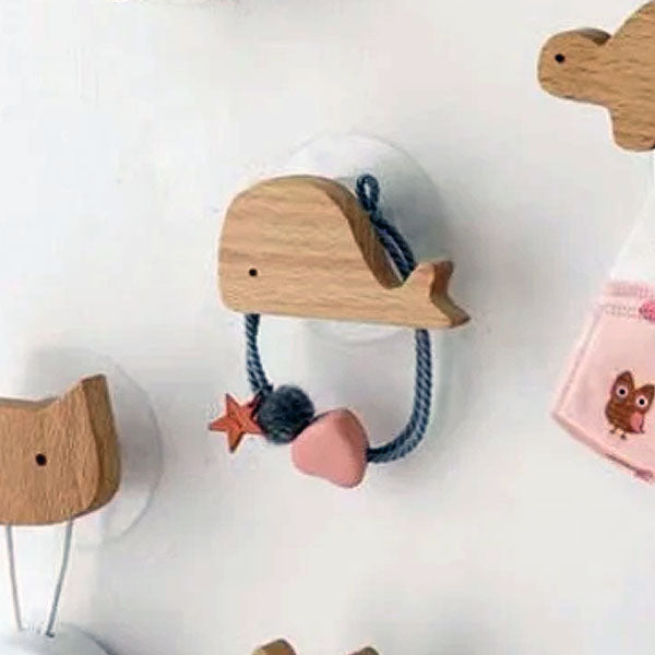 Wooden Animal Wall Hooks Self Adhesive Coat Rack For Kids Room Scandinavian Wall Decor