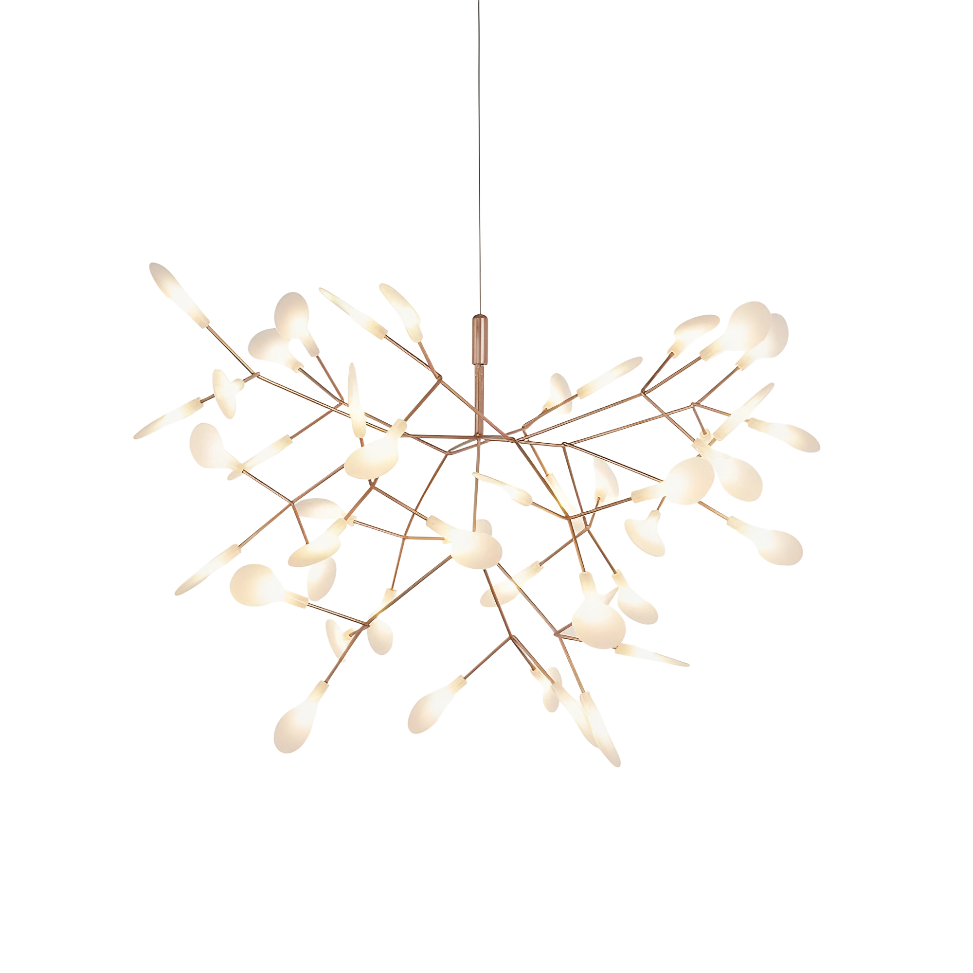 Firefly Pendant Light With 45 LED Points In Rose Gold Metal Ceiling Lamp For Dining Room