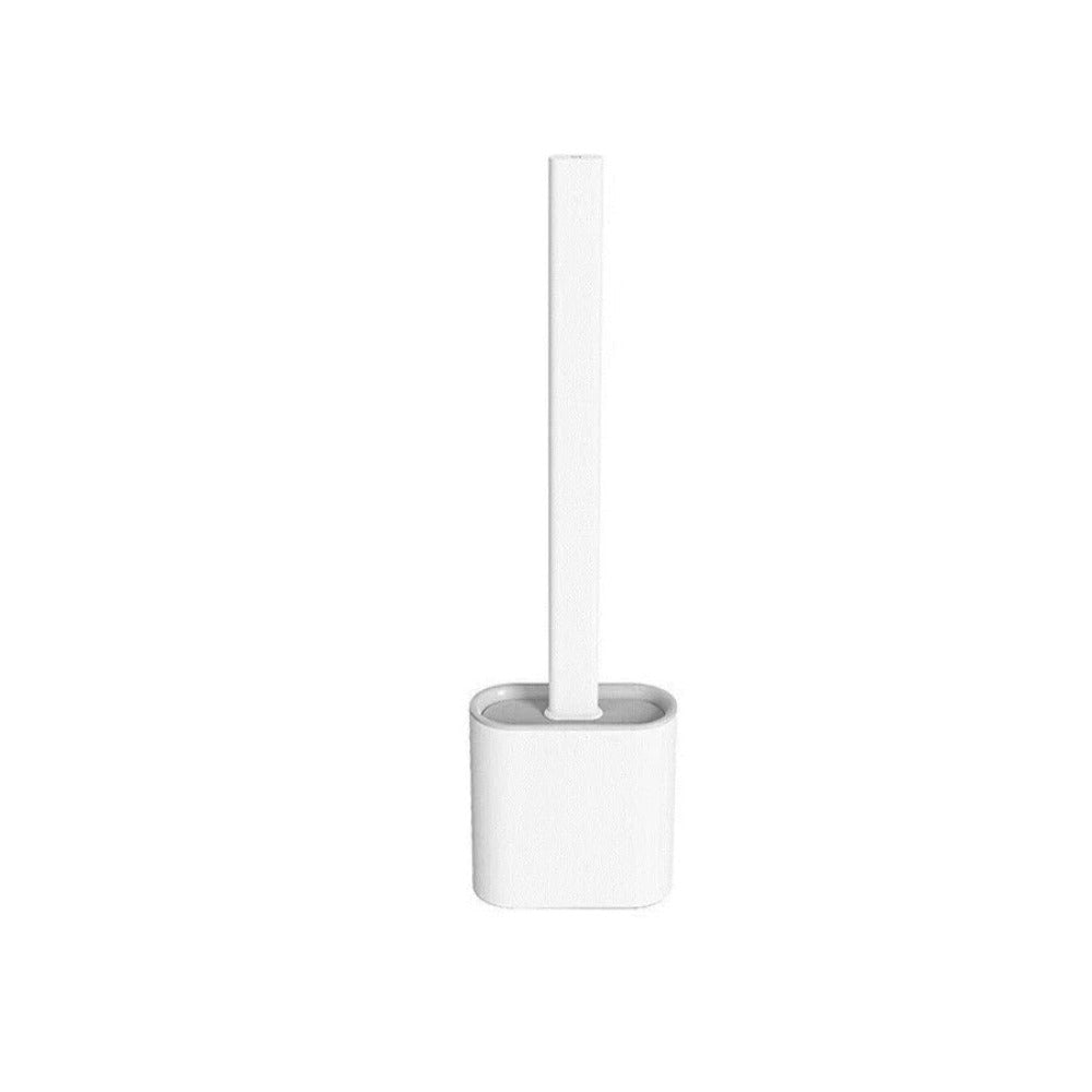 Silicone Flexible Wall-Mount Toilet Brush With Holder, Hygienic No-Drill Cleaning