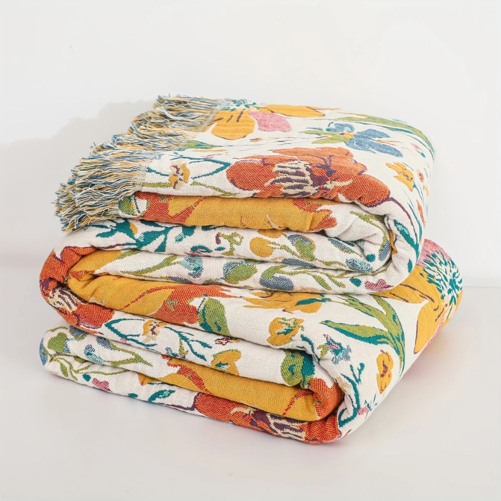 Wildflower Garden Cotton Blanket | Ka-mostore