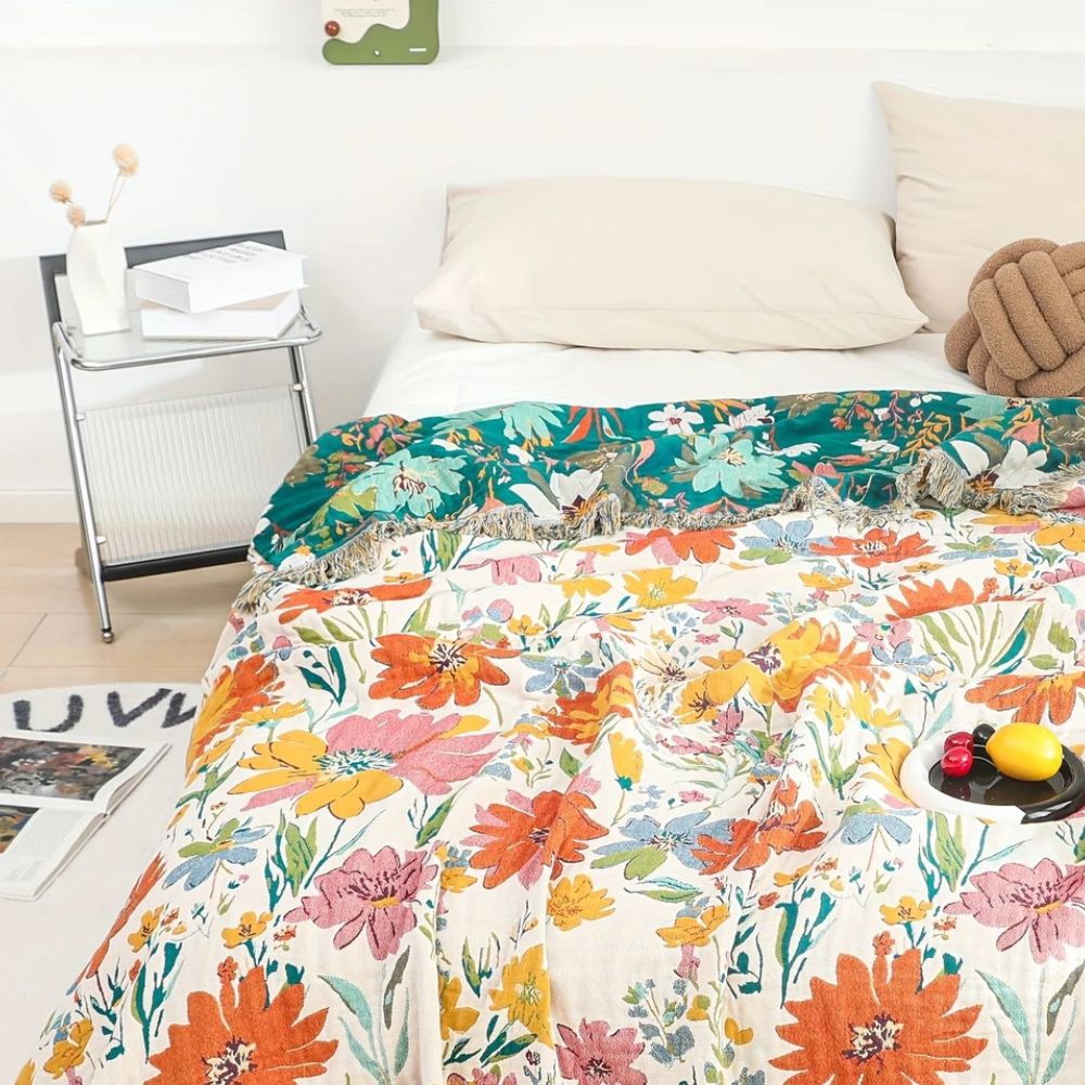 Wildflower Garden Cotton Blanket | Ka-mostore