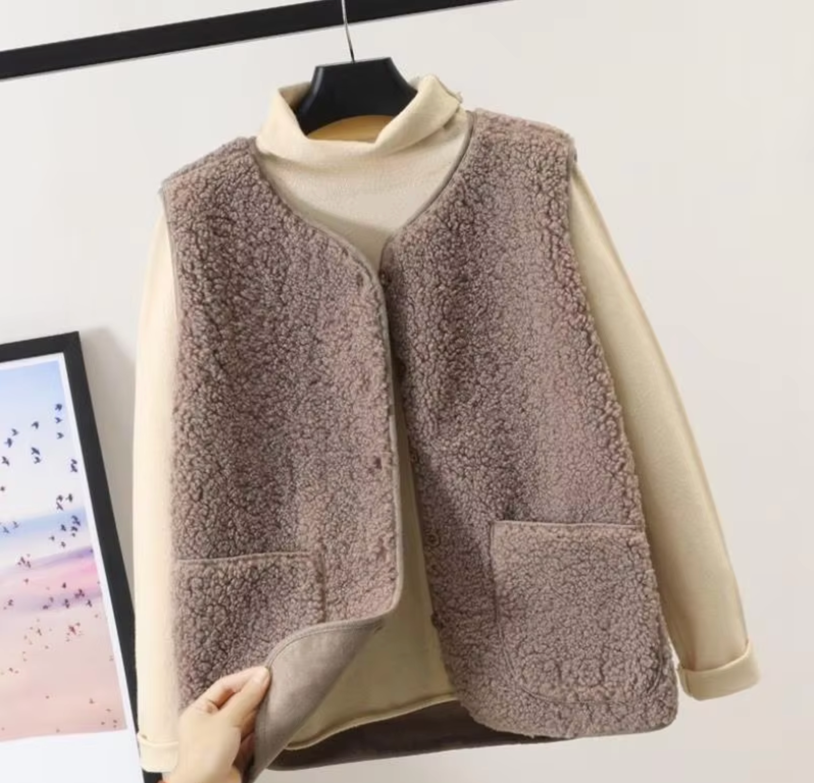 Women's Cozy Lambswool Fleece Vest | Ka-mostore