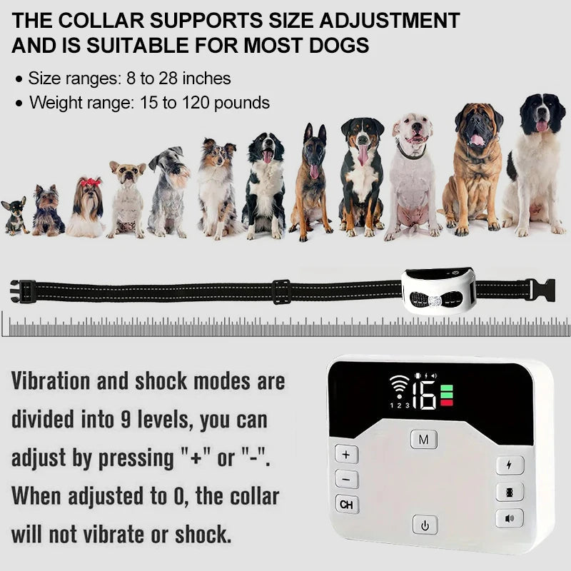 Wireless Fence & Training Collar 2-in-1 - Waterproof & Rechargeable | Ka-mostore