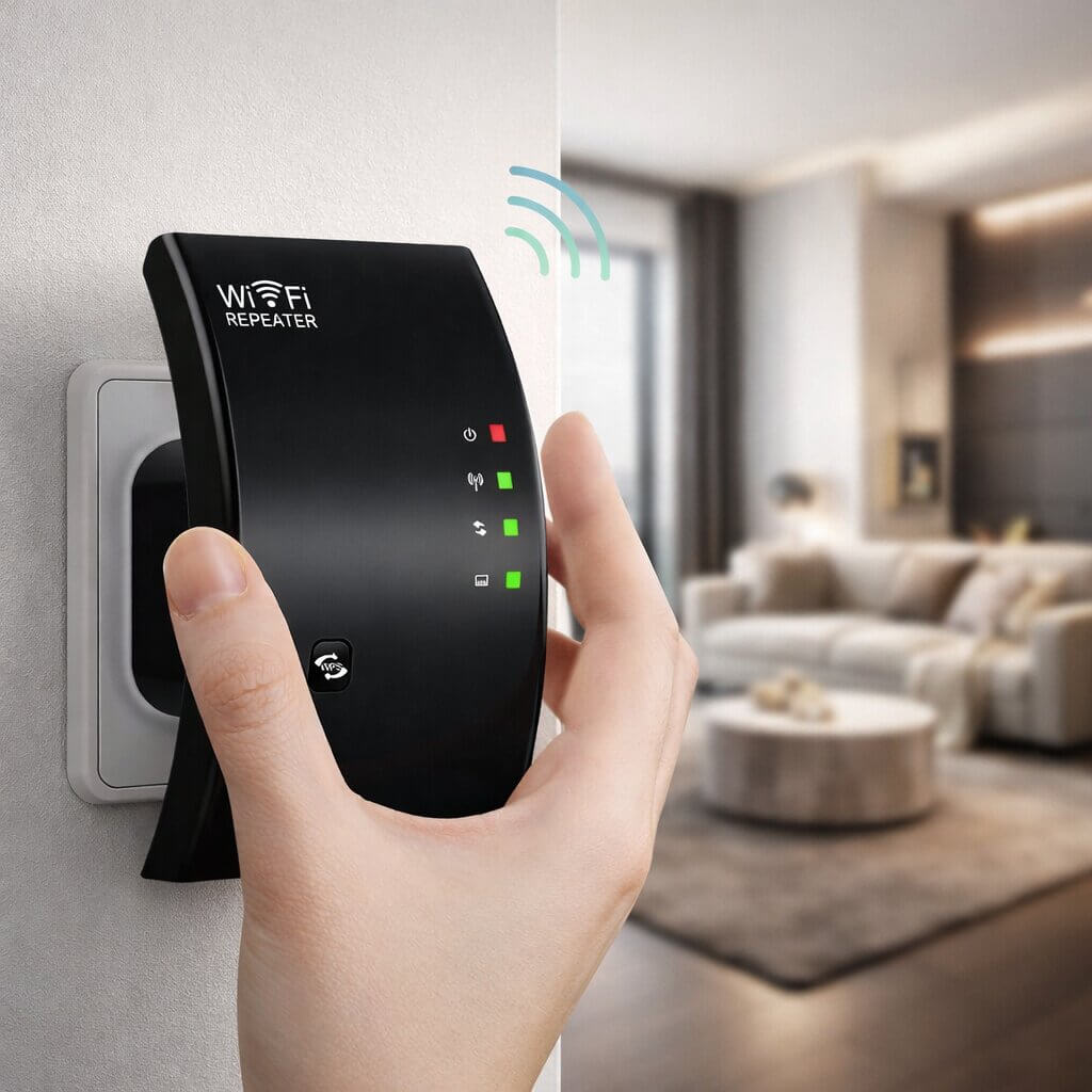 Netviora Wi-Fi-jelerősítő és -ismétlő — nagyobb hatótávolság, stabil kapcsolat