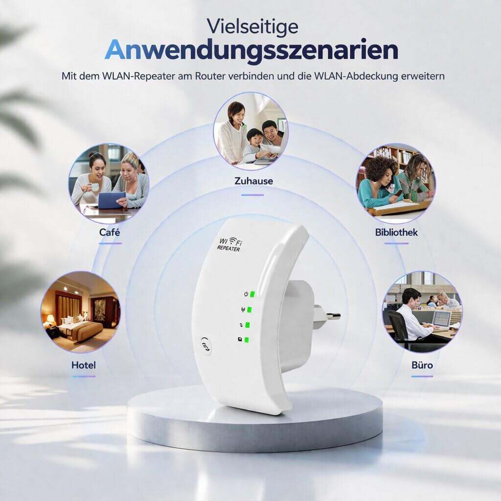 Netviora Wi-Fi-jelerősítő és -ismétlő — nagyobb hatótávolság, stabil kapcsolat