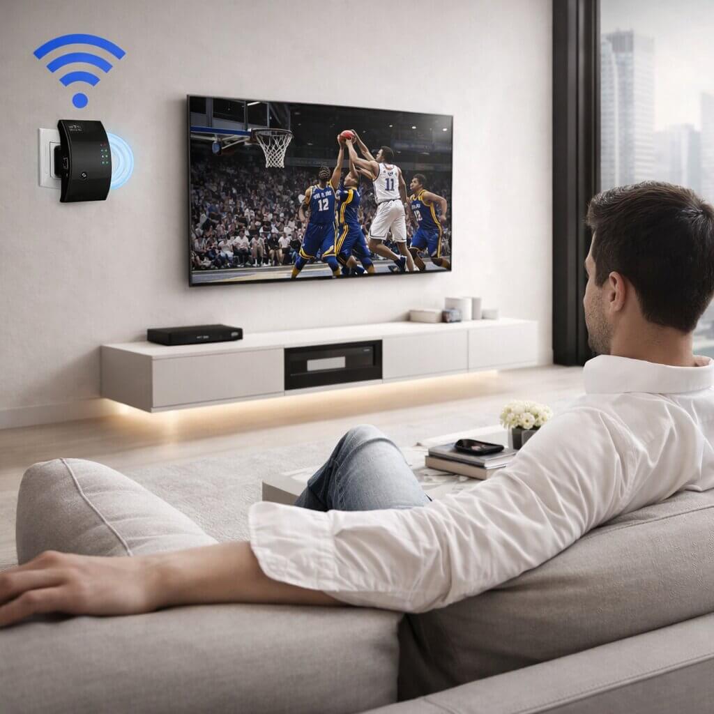 Netviora Wi-Fi-jelerősítő és -ismétlő — nagyobb hatótávolság, stabil kapcsolat