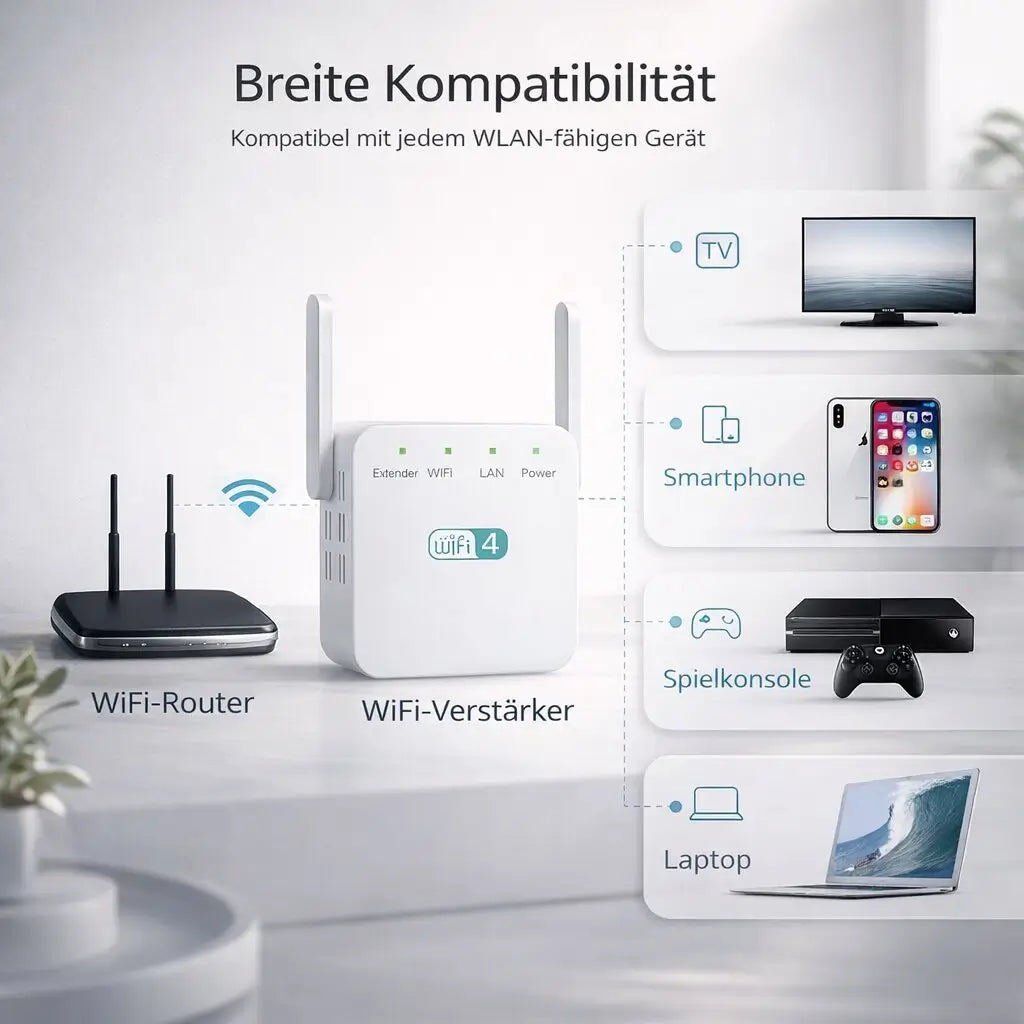 Netzklar Amplificatore e ripetitore Wi-Fi — Copertura di rete estesa e stabile