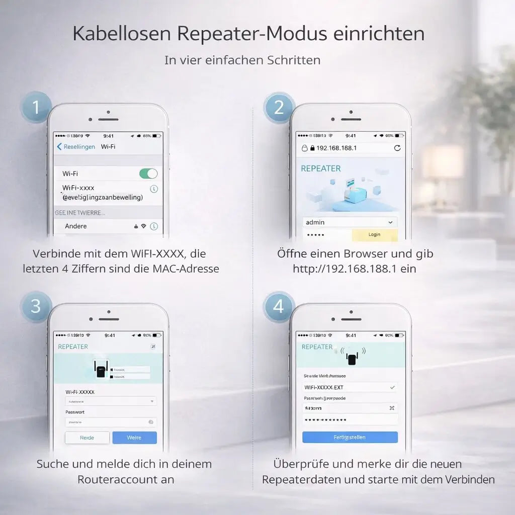 Netzklar Amplificatore e ripetitore Wi-Fi — Copertura di rete estesa e stabile