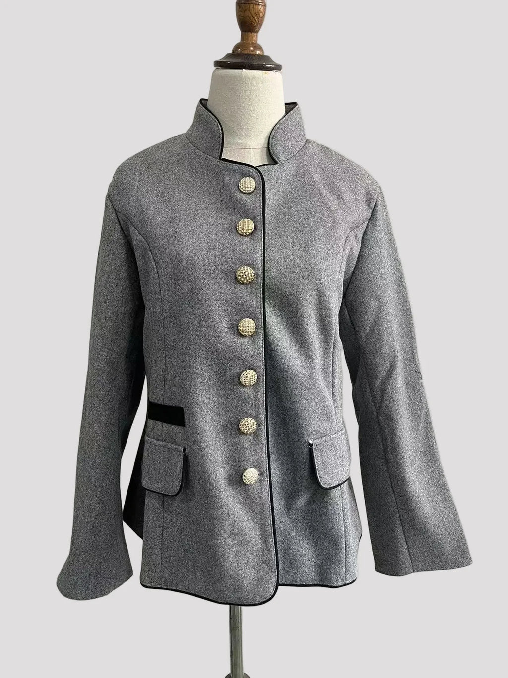 Women's Tailored Stand-Up Collar Jacket | Ka-mostore