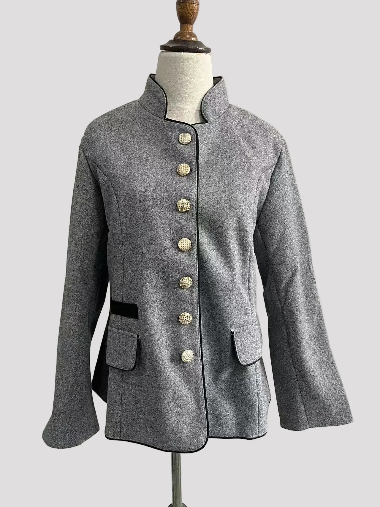 Women's Tailored Stand-Up Collar Jacket | Ka-mostore