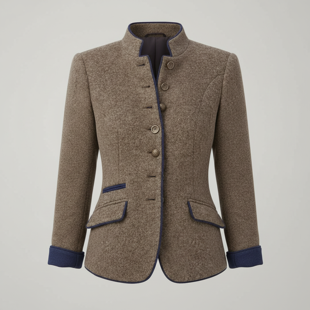Women's Tailored Stand-Up Collar Jacket | Ka-mostore