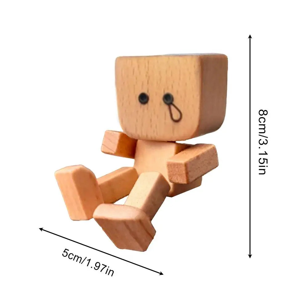 דמות עץ בעבודת יד עם ראש מתנועע – קישוט ללוח המחוונים ברכב | Ka-mostore