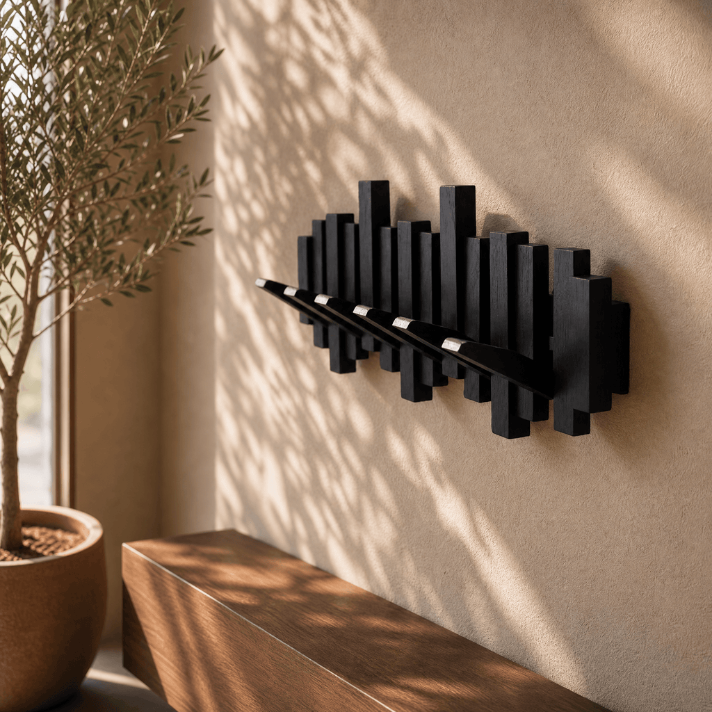 BRANCHORA Sculpturale houten wandkapstok — Sierlijke opbergruimte voor elke dag