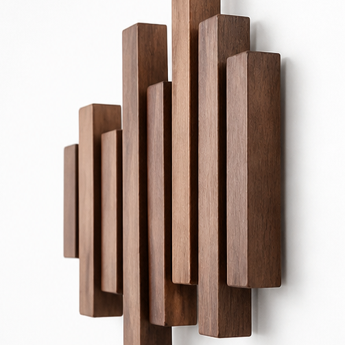 BRANCHORA Sculpturale houten wandkapstok — Sierlijke opbergruimte voor elke dag