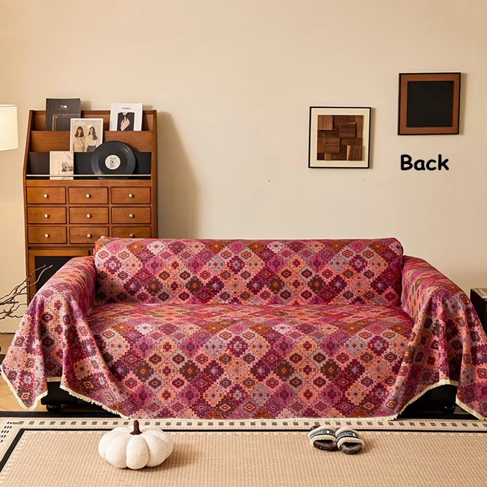 Zahara Geometric Tribal Kilim Sofa Cover | Ka-mostore