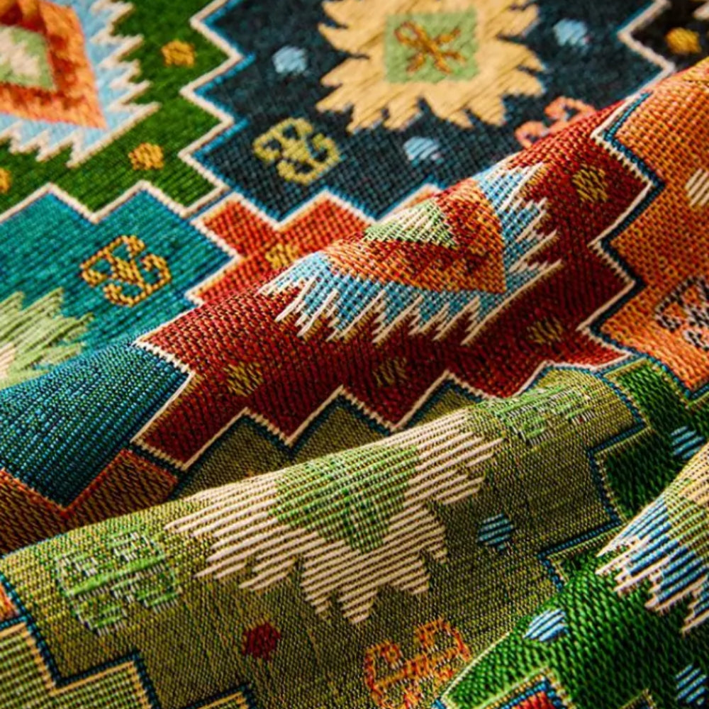 Zahara Geometric Tribal Kilim Sofa Cover | Ka-mostore