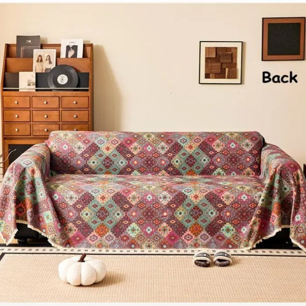 Zahara Geometric Tribal Kilim Sofa Cover | Ka-mostore