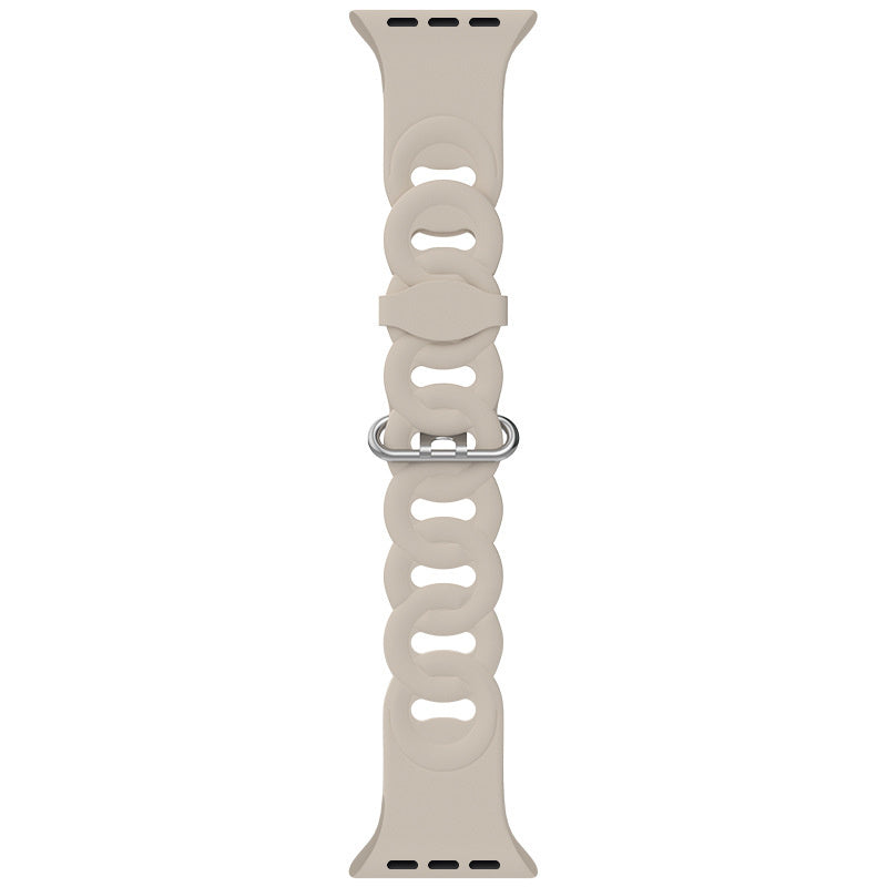 Beige siliconen schakelbandje voor Apple Watch
