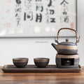 Wabi Sabi Ceramic Tea Set With Serving Tray And Tea Warmer
